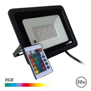 Foco LED RGB de 50W con Mando a Distancia Elbat