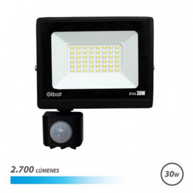 Foco LED Elbat Serie Slim 30W con Sensor de Movimiento 6500K