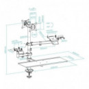 Soporte de Mesa TOOQ Monitor + Impresora + Terminal + Bandeja Teclado 17-32 2 Brazos Black