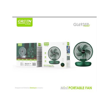 GREEN LYCA Mini Ventilador Portatil GL69359 Recargable 6W Plegable