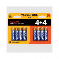 KODAK Pack 4+4 Pilas Alcalinas Aa Max