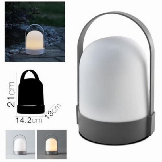 Lámpara LED Portátil de Camping Plata (21x14.2x13 cm)