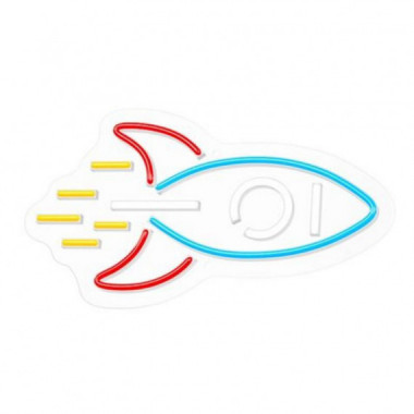 L&aacute;mpara Decorativa Ne&oacute;n LED Forever Rocket con USB y Dimmer