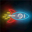 Lámpara Decorativa Neón LED Forever Rocket con USB y Dimmer