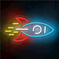 Lámpara Decorativa Neón Led FOREVER Rocket con USB y Dimmer