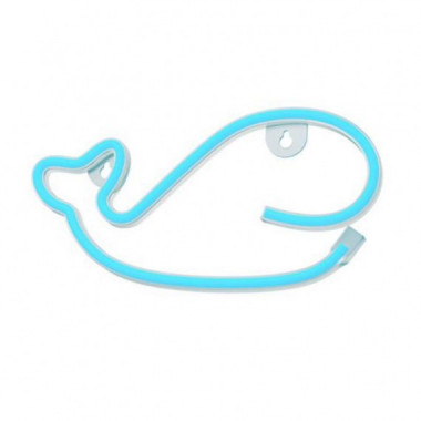 L&aacute;mpara Decorativa Ne&oacute;n LED Forever Whale Blue USB/Pilas