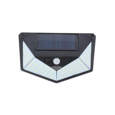 Aplique LED Solar Elbat 250 L&uacute;menes con Iluminaci&oacute;n de 3 Caras Negro