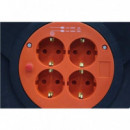 Enrollador de Cable Super Power, 50 Metros, 3x1.5mm con 4 Enchufes