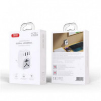 Adaptador de Viaje Universal XO WL26 con 3 USB y 1 Usb-c