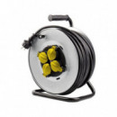 Enrollador de Cable Profesional Elbat con Tambor Fijo, 25 Metros y Cable 3x2.5mm