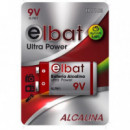 Pila Alcalina Elbat 6LR61/9V (Blister 1 Unidad)