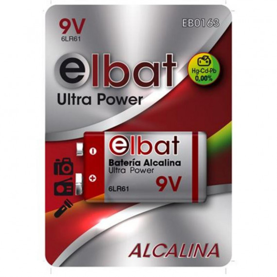 Pila Alcalina Elbat 6LR61/9V (Blister 1 Unidad)