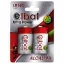 Pack de 2 Pilas Alcalinas LR14C Elbat 1.5V para Dispositivos Electrónicos