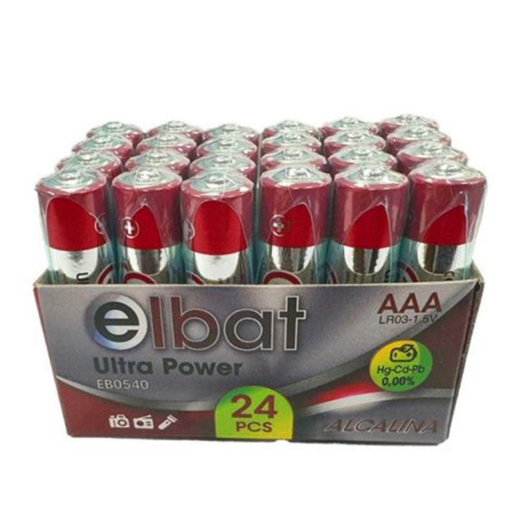 Pack de 24 Unidades de Pilas Alcalinas Elbat LR03/AAA
