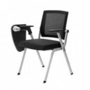 Lote de 2 Sillas Confidente Cromad con Pala Abatible para Escritura y Posavasos