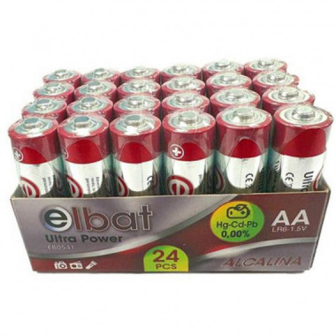 Pack 24 Pilas Alcalinas Elbat LR6/AA 1.5V