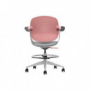 Silla/Taburete de Oficina Cromad Top Work Rojo