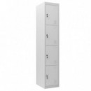 Taquilla Metálica Cromad de 4 Puertas, 1800x300x500mm Gris