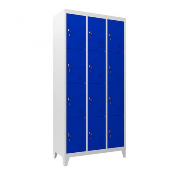 Taquilla Metálica Cromad 12 Puertas con Patas 1900x1000x500mm Azul