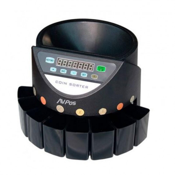 Contadora y Clasificadora de Monedas AVPOS CCM6 para Euro con Detección de Falsificaciones