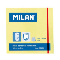 Bloc de 100 Notas Adhesivas MILAN Amarillas 76X76 Mm