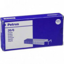 Grapas PETRUS 26/6 Caja de 5000 Unidades Color Cobre