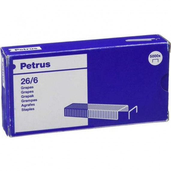 Grapas PETRUS 26/6 Caja de 5000 Unidades Color Cobre