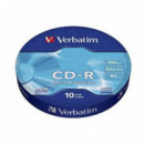 Tarrina de 10 Unidades Cd-r VERBATIM Datalife 52X 700MB