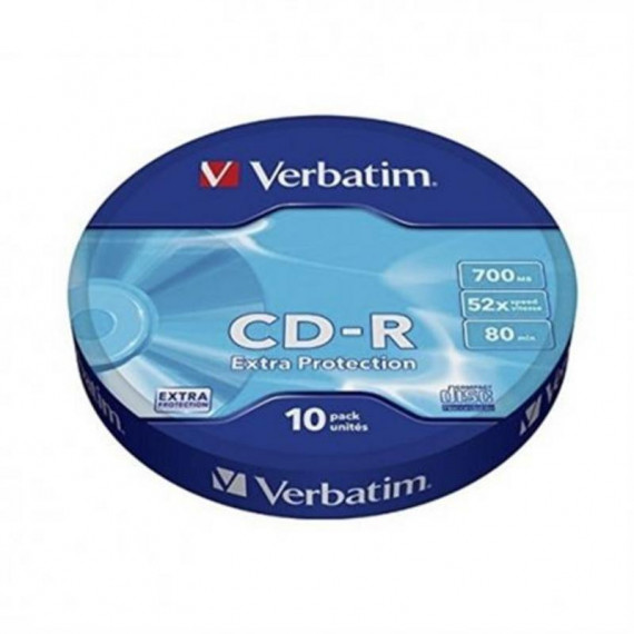 Tarrina de 10 Unidades Cd-r VERBATIM Datalife 52X 700MB