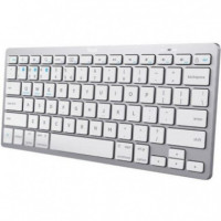 Teclado Compacto Inalámbrico Bluetooth Plata Trust Nado