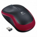 Ratón óptico Inalámbrico LOGITECH M185 Rojo