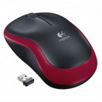 Ratón óptico Inalámbrico LOGITECH M185 Rojo