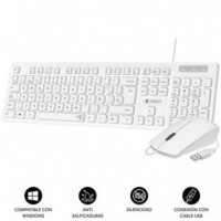 Combo de Teclado y Ratón SUBBLIM Business Slim con Cable - Blanco