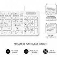 Combo de Teclado y Ratón SUBBLIM Business Slim con Cable - Blanco