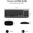 Combo Teclado y Ratón Inalámbrico y BLUETOOTH SUBBLIM Prestige Extendido Negro