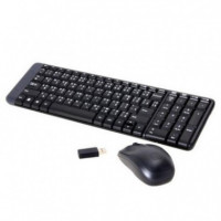 Kit de Teclado y Ratón Inalámbrico LOGITECH MK220, Negro