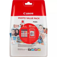 Pack 4 Cartuchos de Tinta CANON CLI-581XL + 5 Hojas de Papel Fotográfico Original