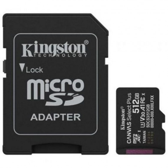 Memoria Micro Sd KINGSTON Canvas Select Plus 512GB Clase 10 (100MB/S)