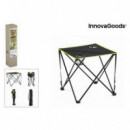 Mesa de Camping Plegable Textil con Portavasos y Funda de Transporte