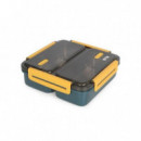 Fiambrera Quttin de Plástico y Acero, Apta para Microondas, 1050 ml