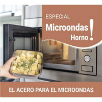 Tupper Rectangular de Acero Inoxidable Quttin, 2.6 Litros, Apto para Microondas