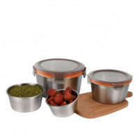 Tupper Hermético Quttin de Acero Inoxidable 600ml Apto Microondas