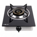 Cocina a Gas Muvip Inoxidable 1 Fuego con Superficie de Cristal Templado