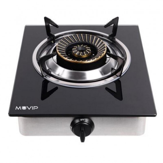 Cocina a Gas Muvip Inoxidable 1 Fuego con Superficie de Cristal Templado