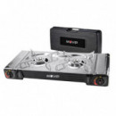 Cocina de Gas Portátil Doble Bombona de Acero Muvip