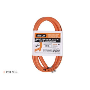 Manguera de Gas Butano Algon de 120cm con Abrazaderas
