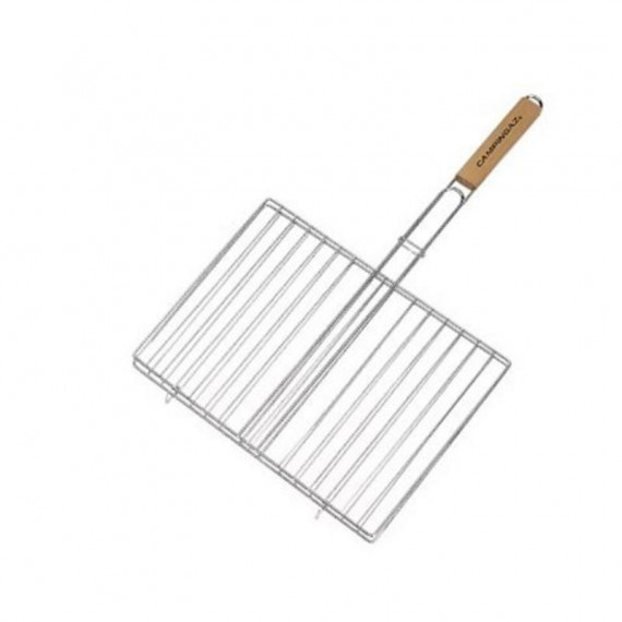 Parrilla Doble con Cierre Campingaz 48x27 y Mango de Madera