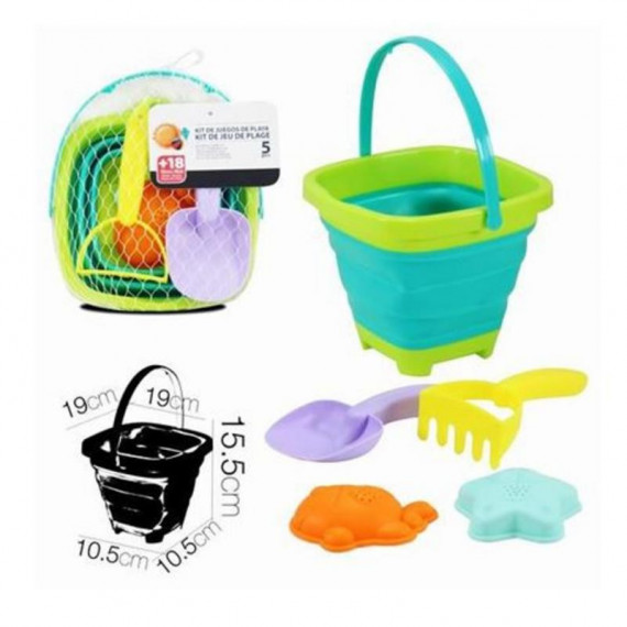Juego de Playa Infantil Plegable 5 Piezas con Accesorios de Arena