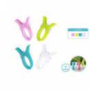 Paquete de 4 Pinzas Plásticas Grandes para Playa Colores Surtidos