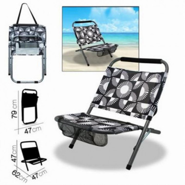 Silla de Playa Plegable Geom&eacute;trica 62x47xH47cm